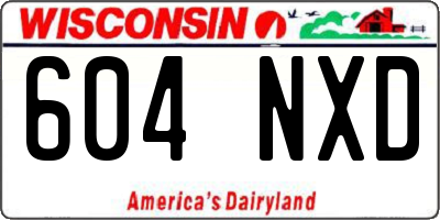 WI license plate 604NXD