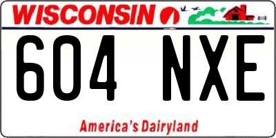 WI license plate 604NXE