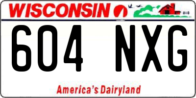 WI license plate 604NXG