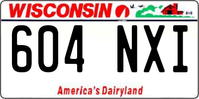 WI license plate 604NXI