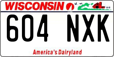 WI license plate 604NXK
