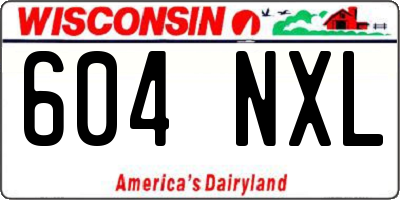 WI license plate 604NXL