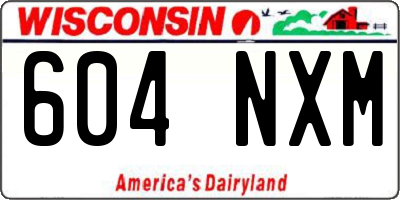 WI license plate 604NXM