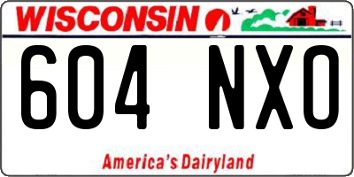 WI license plate 604NXO