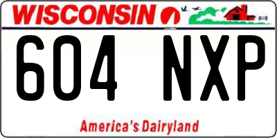 WI license plate 604NXP