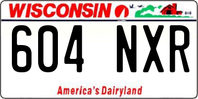 WI license plate 604NXR