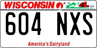 WI license plate 604NXS