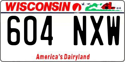 WI license plate 604NXW