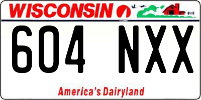 WI license plate 604NXX