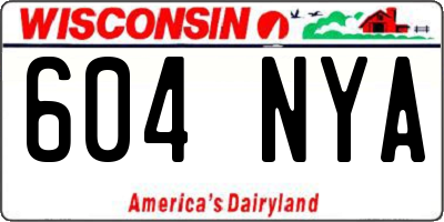 WI license plate 604NYA