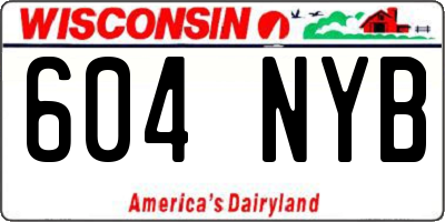 WI license plate 604NYB