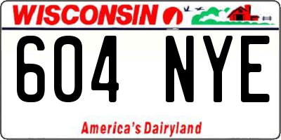 WI license plate 604NYE