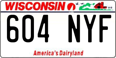 WI license plate 604NYF