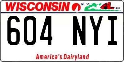 WI license plate 604NYI