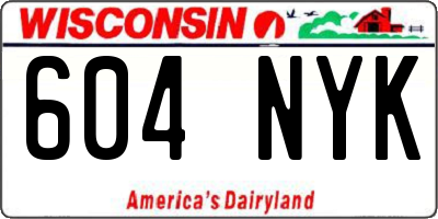 WI license plate 604NYK