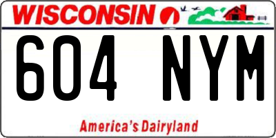 WI license plate 604NYM