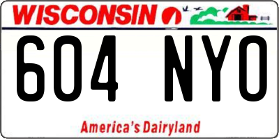 WI license plate 604NYO