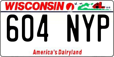 WI license plate 604NYP