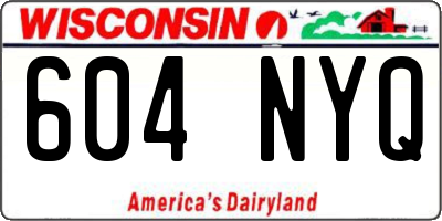WI license plate 604NYQ