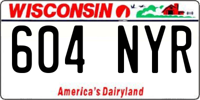 WI license plate 604NYR