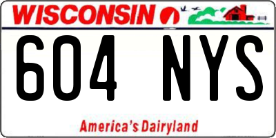WI license plate 604NYS
