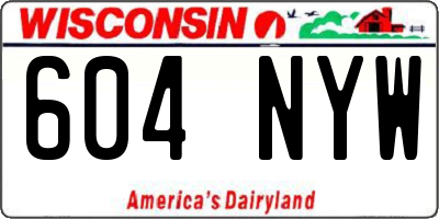 WI license plate 604NYW