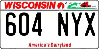 WI license plate 604NYX