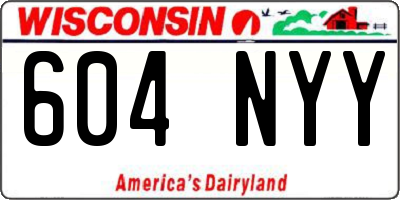 WI license plate 604NYY