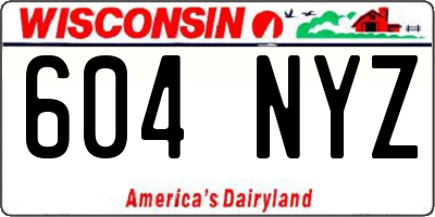 WI license plate 604NYZ