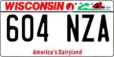 WI license plate 604NZA