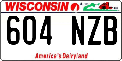WI license plate 604NZB