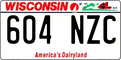 WI license plate 604NZC
