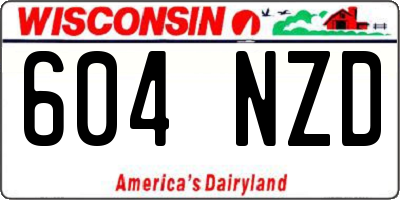 WI license plate 604NZD