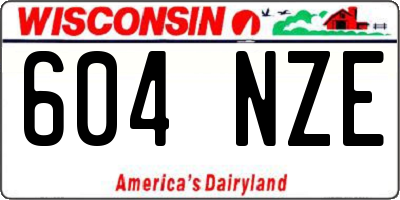 WI license plate 604NZE