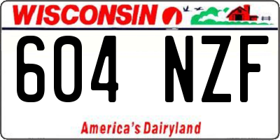 WI license plate 604NZF