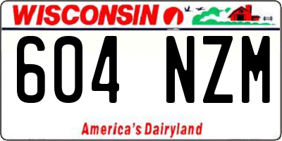 WI license plate 604NZM