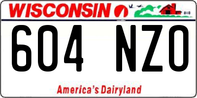 WI license plate 604NZO