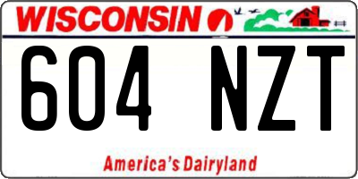 WI license plate 604NZT