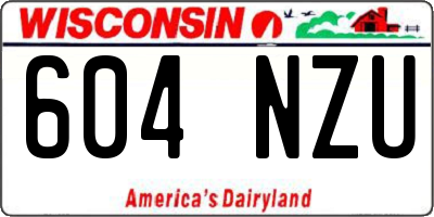 WI license plate 604NZU