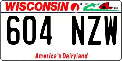 WI license plate 604NZW