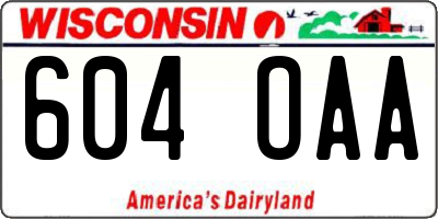 WI license plate 604OAA