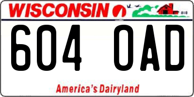 WI license plate 604OAD