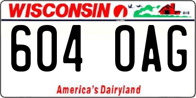 WI license plate 604OAG
