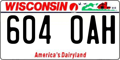 WI license plate 604OAH