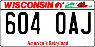 WI license plate 604OAJ