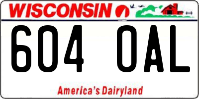 WI license plate 604OAL