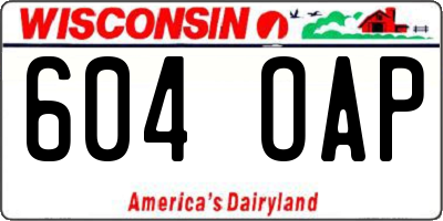 WI license plate 604OAP