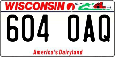 WI license plate 604OAQ