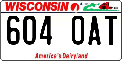 WI license plate 604OAT
