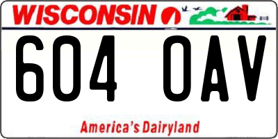 WI license plate 604OAV